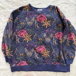 Earthbound Trading Company Mystic Occult Print Crewneck Sweatshirt